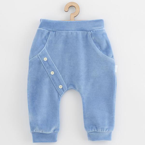 Dětské semišové tepláky New Baby Suede clothes modrá 92 (18-24m)