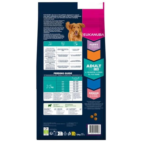 Krmivo EUKANUBA Adult Large rich in lamb and rice 12 kg (obrázek 4)