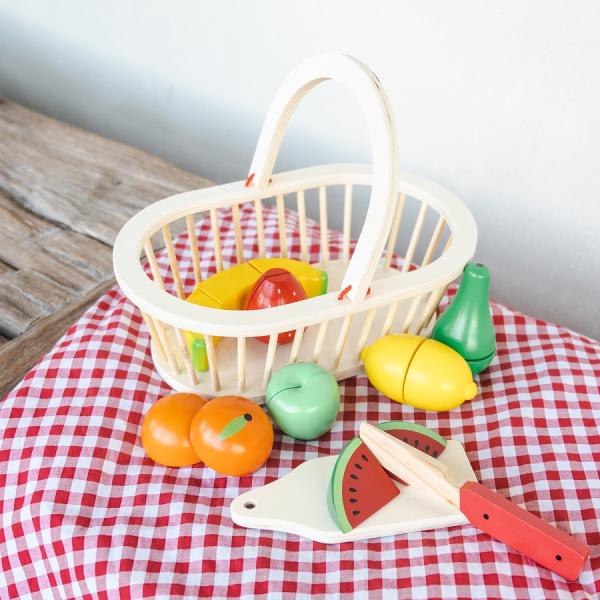 New Classic Toys Sada na krájení - košík s ovocem (obrázek 6)
