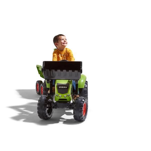 Falk Šlapací traktor 1010W Claas Axos s nakladačem, rýpadlem a vlečkou (obrázek 6)