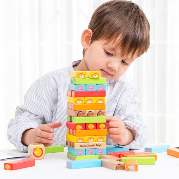New Classic Toys Dřevěná věž Jenga se zvířátky