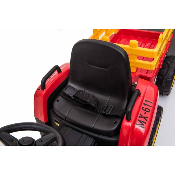Elektrický Traktor Workers s vlečkou, červený, Pohon zadních kol, 12V baterie (obrázek 10)