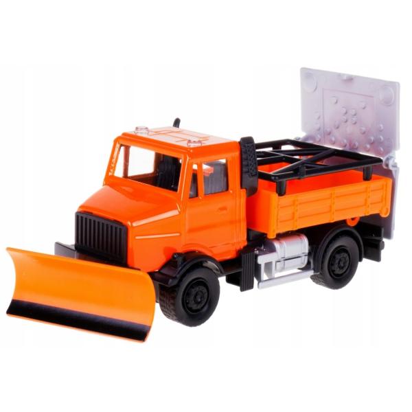 Bburago 1:43 servisné vozidlá Road Security with Snow Plough and Signal Board