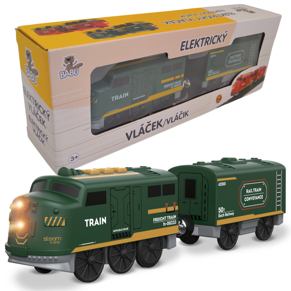 BABU vláčky – Elektrický vláček zelený – set 2 ks