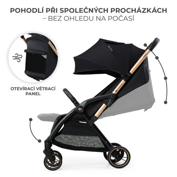 KINDERKRAFT Kočárek sportovní Apino Raven black (obrázek 7)