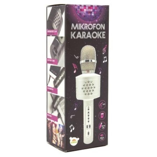 Mikrofon karaoke Bluetooth zlatý na baterie s USB kabelem (obrázek 6)