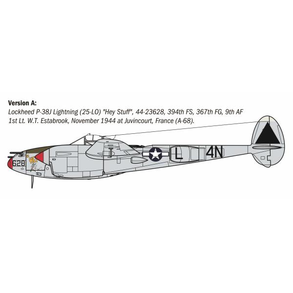 Model Kit letadlo 2834 – P-38J E.T.O. (1:48)