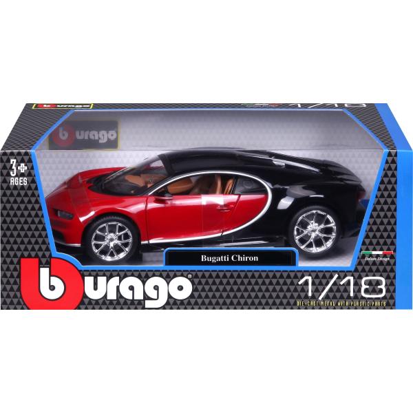 Bburago 1:18 Plus Bugatti Chiron black / red (obrázek 11)
