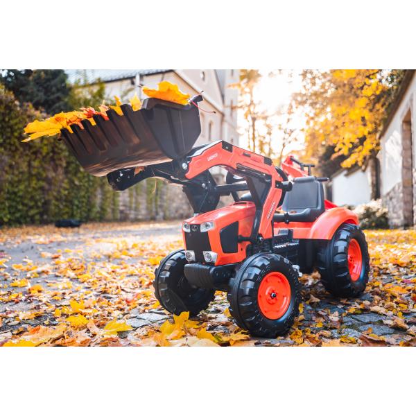 Falk šlapací traktor 2090W Kubota s přední a zadní lžící a přívěsem (obrázek 7)