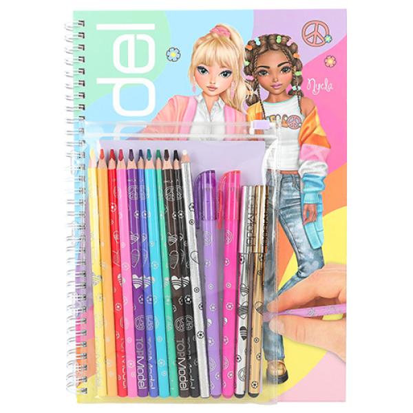 Top Model Kreativní blok, Se samolepkami a psacími potřebami, 15 ks