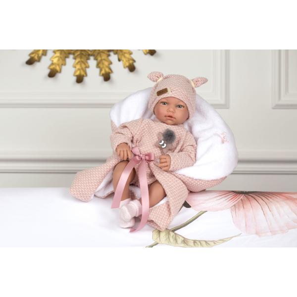 Guca 10220 BLANCA - realistická panenka miminko se zvuky a měkkým látkovým tělem - 38 cm (obrázek 3)