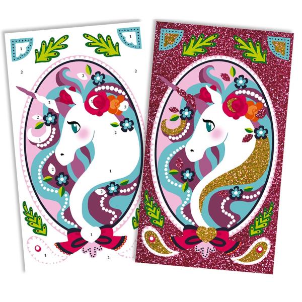 Janod Atelier Jednorožec barevný písek s třpytkami Sada Midi