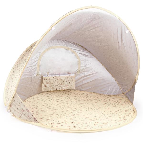 Bieco - Detský skladací plážový stan s UV ochranou - vintage flowers