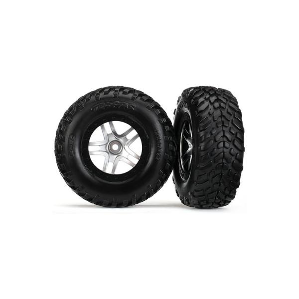 Traxxas koleso 2.2/3.0", disk SCT Split-Spoke saténový-čierny, pneu SCT (2)