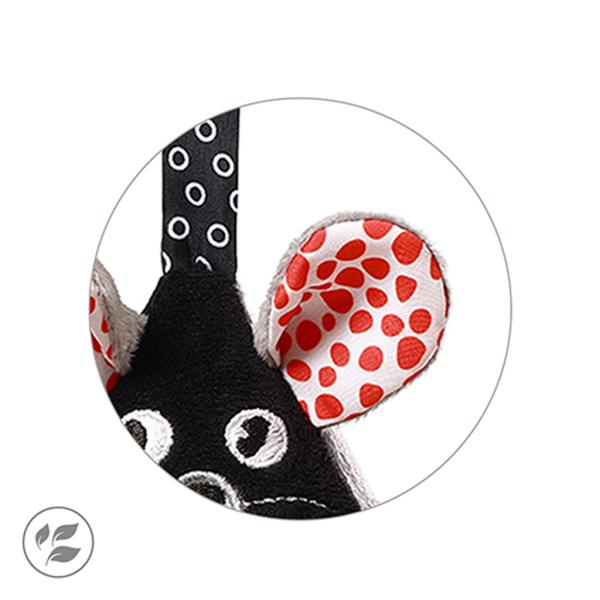 BABYONO Hračka závěsná kontrastní na C kroužku Mouse 0 m+ (obrázek 7)