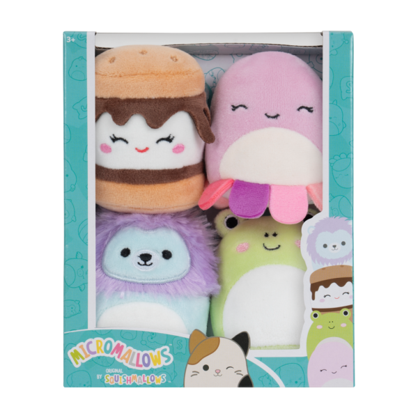 SQUISHMALLOWS Micromallows 4Pack – Žába, Chobotnice, Lev, S’more