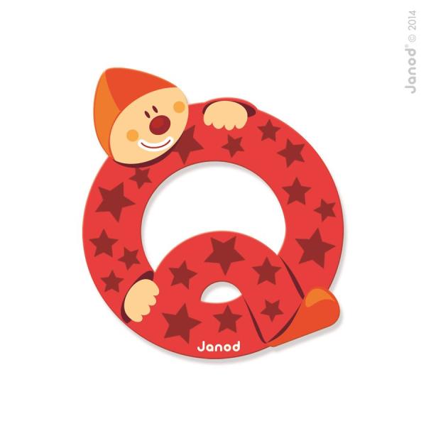 Janod Drevené písmenko Q lepiace 9 cm