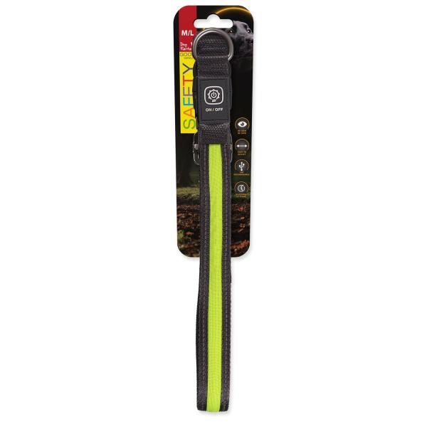 Obojek Dog Fantasy USB LED nylonový svítící M-L zelený 2,5x45-65cm (obrázek 5)