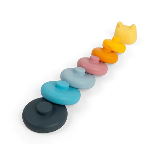 Bigjigs Toys Silikonová stohovací věže Kočka (obrázek 5)