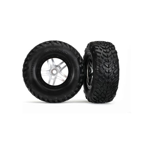 Traxxas koleso 2.2/3.0", disk SCT Split-Spoke strieborný-čierny, pneu SCT S1 (2)