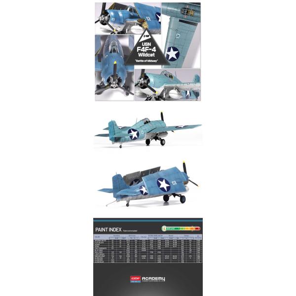 Model Kit letadlo 12355 – USN F4F-4 Wildcat „Bitva o Midway“ (1:48)
