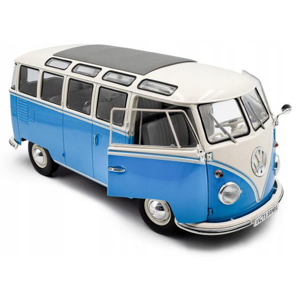1:18 VOLKSWAGEN T1 SAMBA MODRÁ / BÍLÁ 1962 - SOLIDO