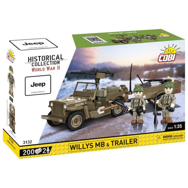 Cobi II WW Willys MB s prívesom, 1:35, 200 k, 2 f