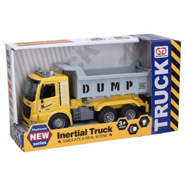 Auto stavební sklápěč na setrvačník s efekty 28 cm