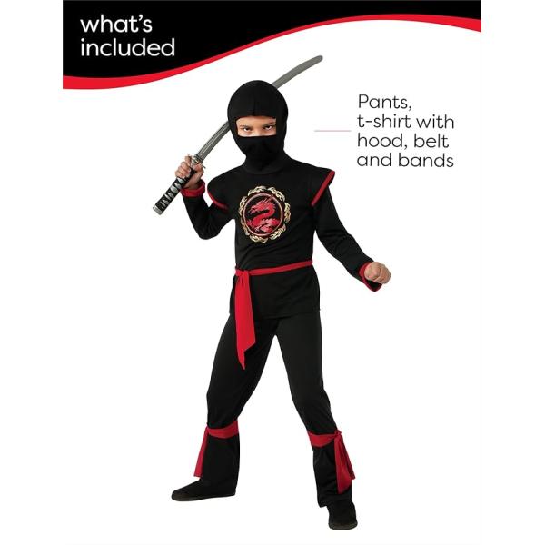 NINJA černý drak dětský kostým velikost(130-142cm) (obrázek 3)