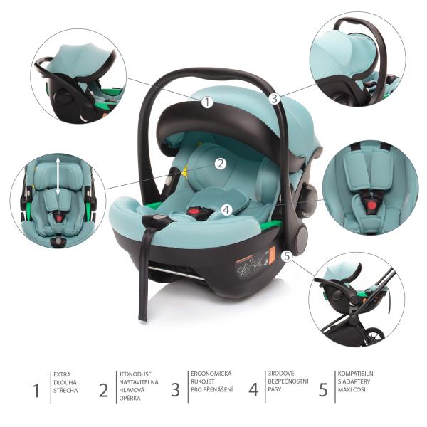 Set autosedačka XM Plus i-Size bundle, Foggy Grey