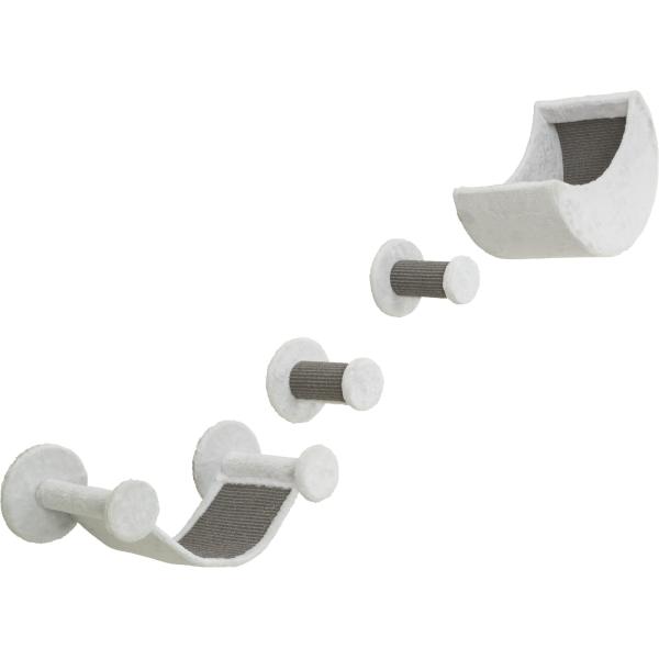 Set Trixie na připevnění na stěnu 4 díly bílá/šedá