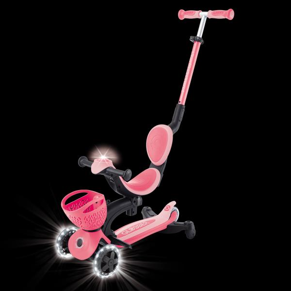 Globber koloběžka Go Up Baby lights 360 ° Coral Pink (obrázek 3)