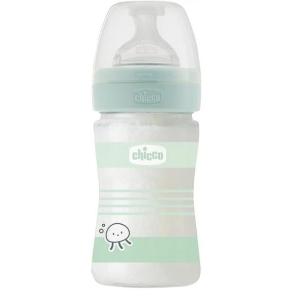 CHICCO Láhev kojenecká sklo Well-being silikon 150ml uni