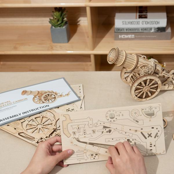 RoboTime 3D dřevěné mechanické puzzle Oblehací kanón (obrázek 6)
