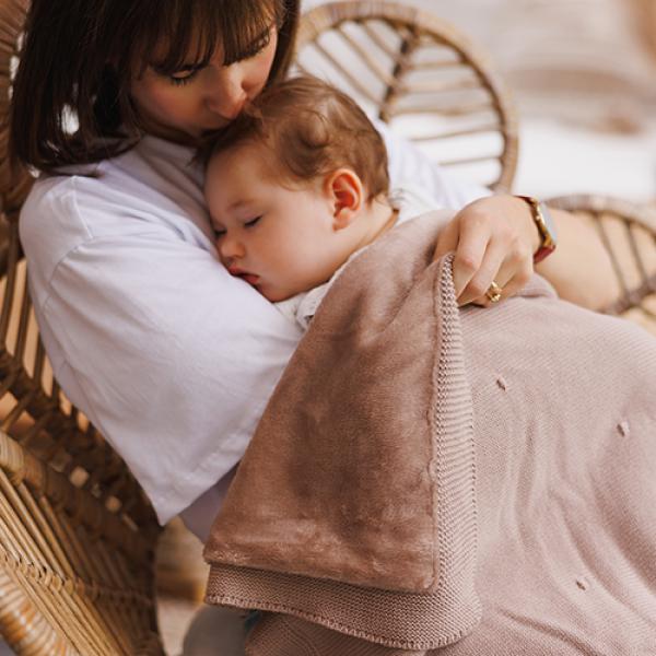 BABYONO Deka z přírodní bavlny 75 × 100 cm dark beige 0m+ (obrázek 6)