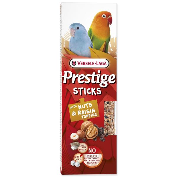 Versele-Laga Prestige bastoncini per piccoli pappagalli con noci e copertura di uvetta 60g 2pz