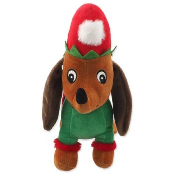 Hračka Dog Fantasy Winter tale Jezevčík plyš pískací zelený 27cm (obrázek 4)