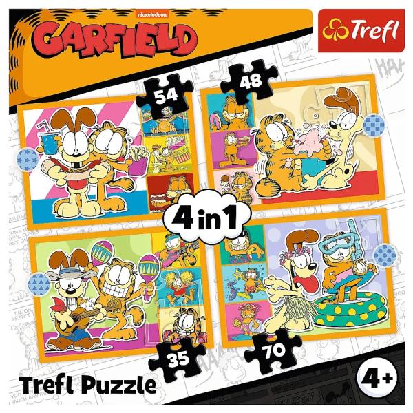 Trefl Puzzle 4v1 Garfield zbožňuje lasagne (obrázek 6)