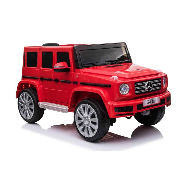 Elektrické autíčko Mercedes G500 12V, červené, 2,4 GHz dálkové ovládání, USB / SD Vstup,