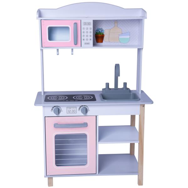BABU – Dřevěná dětská kuchyňka – Růžová