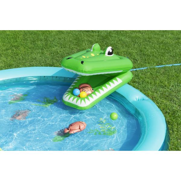 Bestway 53166 Dětské nafukovací herní centrum Crocodile Cove, 224 x 181 x 72 cm (obrázek 6)