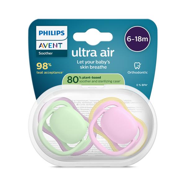 Philips AVENT Dudlík Ultra air růžová/zelená 6-18m dívka 2ks (obrázek 4)