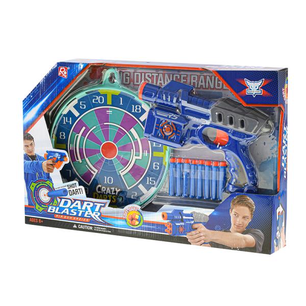 Pistole 24cm s pěnovými náboji 8ks a terčem