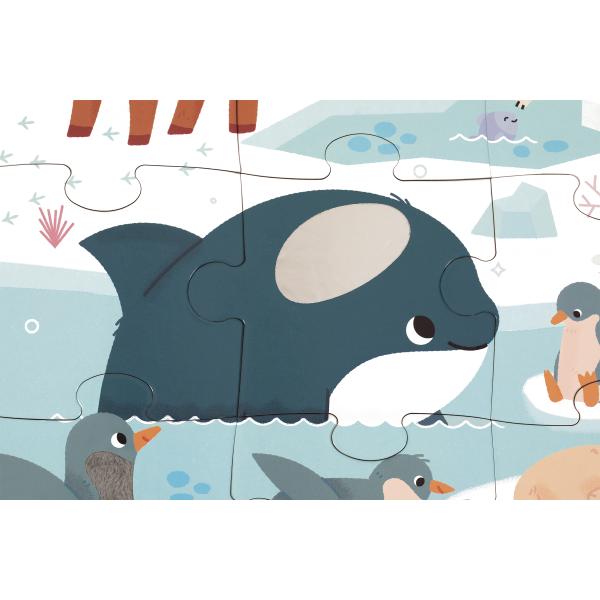 Janod Puzzle dotykové senzorické Polární kruh s různými povrchy 20 ks (obrázek 4)
