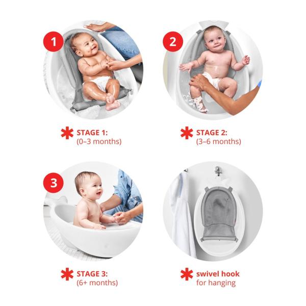 SKIP HOP Vanička s ergonomickou podložkou Moby 3 fázová bílá (obrázek 3)