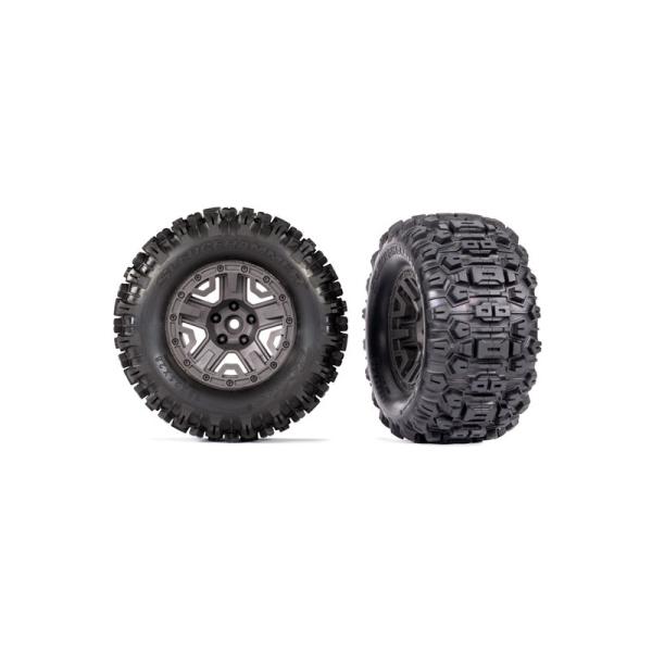 Traxxas koleso 2.8", disk uhľovo sivý, pneu Sledgehammer (2)