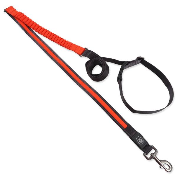 Guinzaglio Dog Fantasy USB LED in nylon da corsa arancione 2,5x180-250cm
