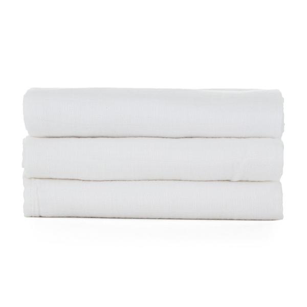PETITE&MARS Sada plenek bambusová mušelínová 3ks Moussy Total White, 68 x 68 cm (obrázek 4)