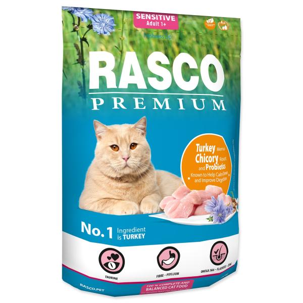 Krmivo Rasco Premium sensitive krůta s kořenem čekanky a probiotiky 0,4kg