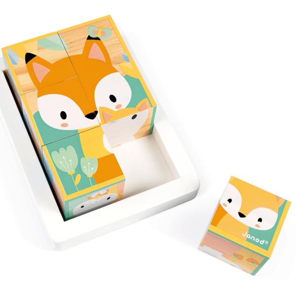 Janod obrázkové kostky Zvířátka Pure 6 ks